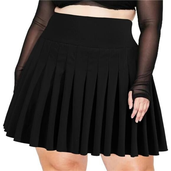 Plus Size Pleated Tennis Skirt High Waist Athletic Golf Skirt with Shorts - Picture 1 of 7
